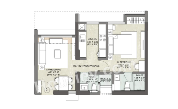 3 BHK S Floor Plan